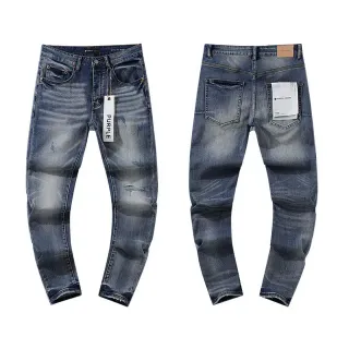 Purple Brand Distressed Slim-Tapered Blue Jeans
