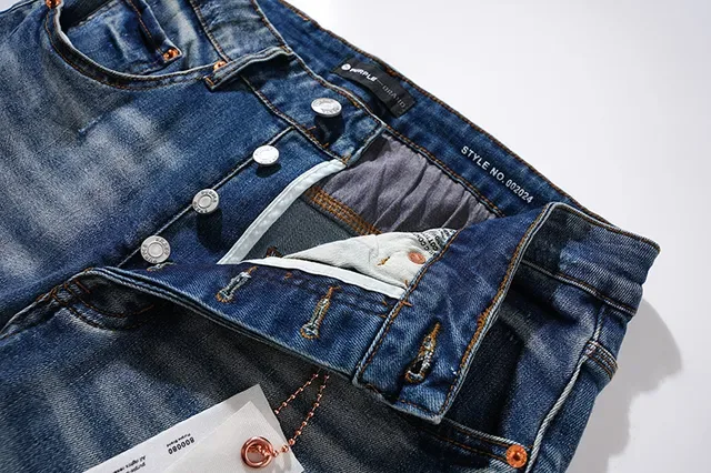 Jeans azuis distressed slim-tapered Purple Brand 11
