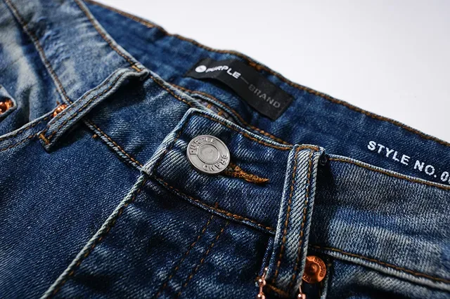 Jeans azuis distressed slim-tapered Purple Brand 14