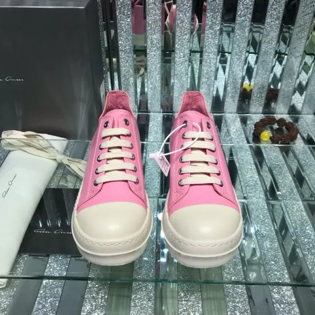 Rick Owens DRKSHDW Geobasket गुलाबी और क्रीम जीवनशैली स्नीकर 2