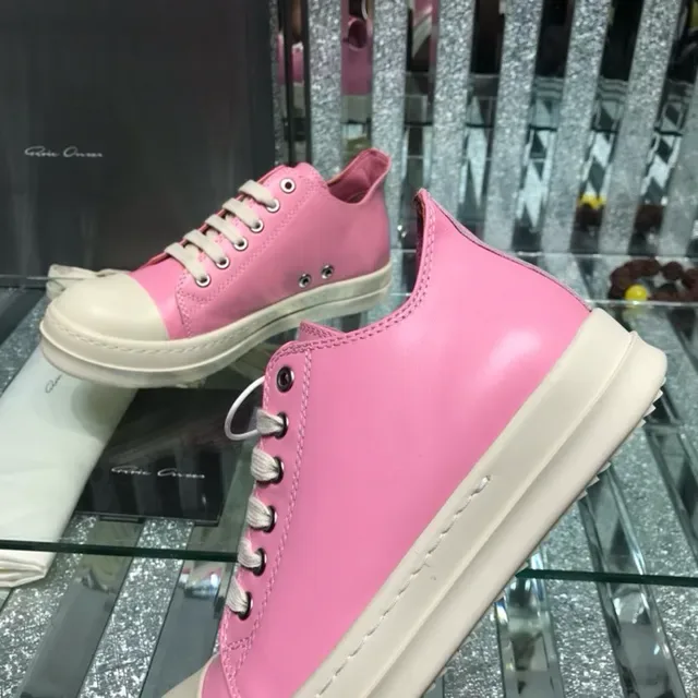 Rick Owens DRKSHDW Geobasket गुलाबी और क्रीम जीवनशैली स्नीकर 3
