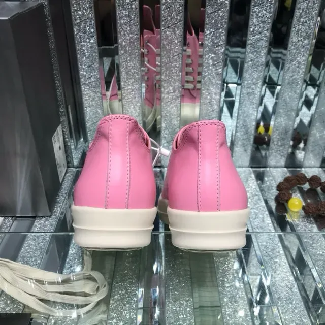 Rick Owens DRKSHDW Geobasket गुलाबी और क्रीम जीवनशैली स्नीकर 4