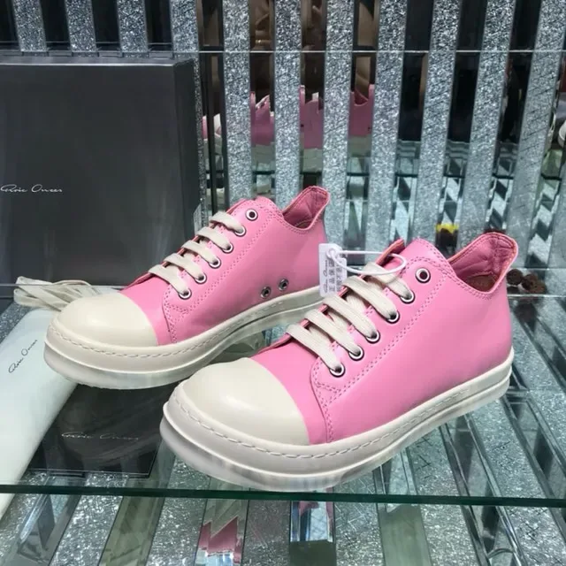 Rick Owens DRKSHDW Geobasket गुलाबी और क्रीम जीवनशैली स्नीकर 5