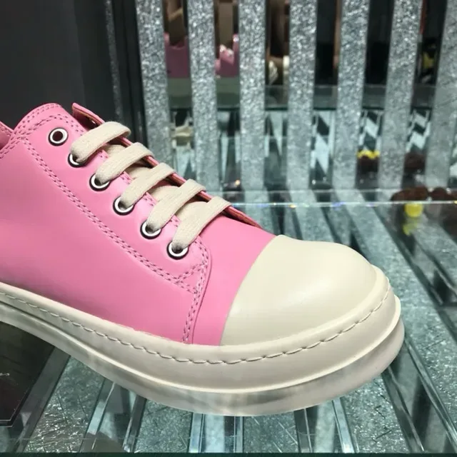 Rick Owens DRKSHDW Geobasket गुलाबी और क्रीम जीवनशैली स्नीकर 6