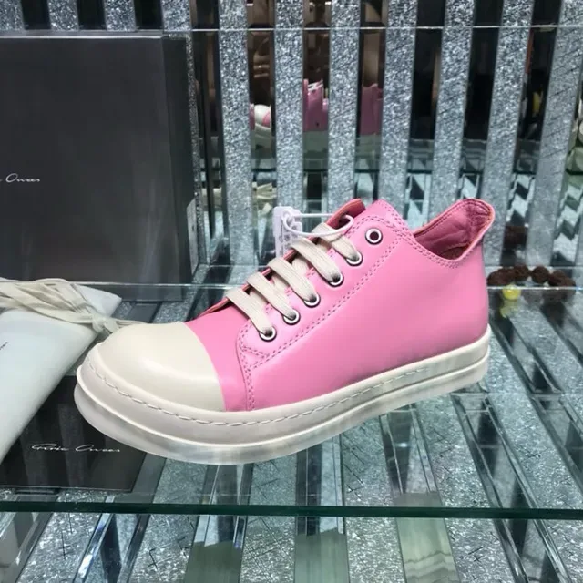 Rick Owens DRKSHDW Geobasket गुलाबी और क्रीम जीवनशैली स्नीकर 7