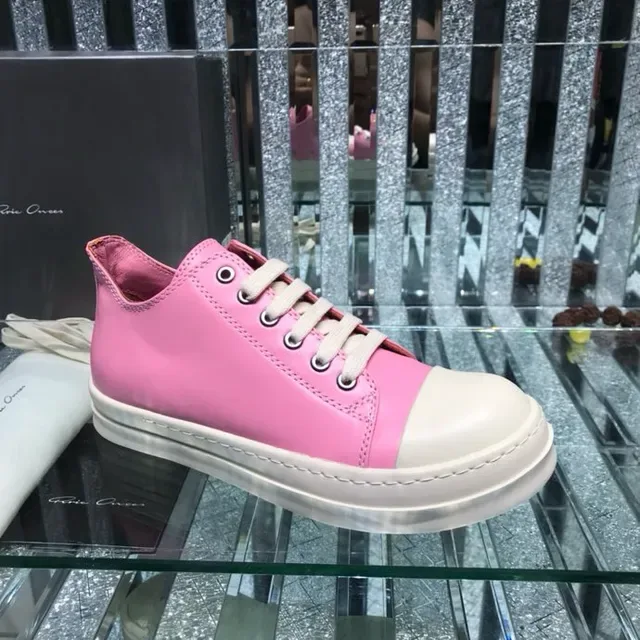 Rick Owens DRKSHDW Geobasket गुलाबी और क्रीम जीवनशैली स्नीकर 8