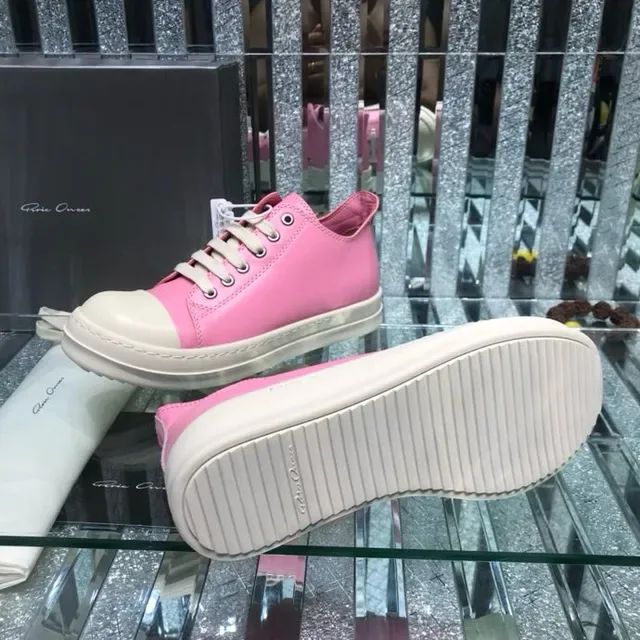 Rick Owens DRKSHDW Geobasket गुलाबी और क्रीम जीवनशैली स्नीकर 9