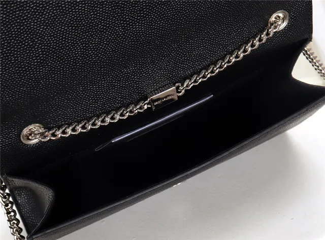 Saint Laurent Black Gold संरचित फ्लैप स्ट्रैप चेन बैग 7