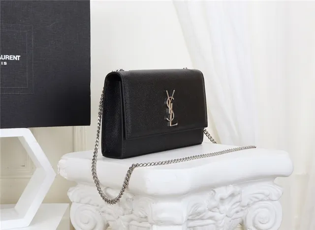 Saint Laurent Black Gold संरचित फ्लैप स्ट्रैप चेन बैग 9