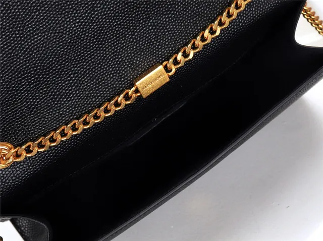 Saint Laurent Black Gold संरचित फ्लैप स्ट्रैप चेन बैग 11