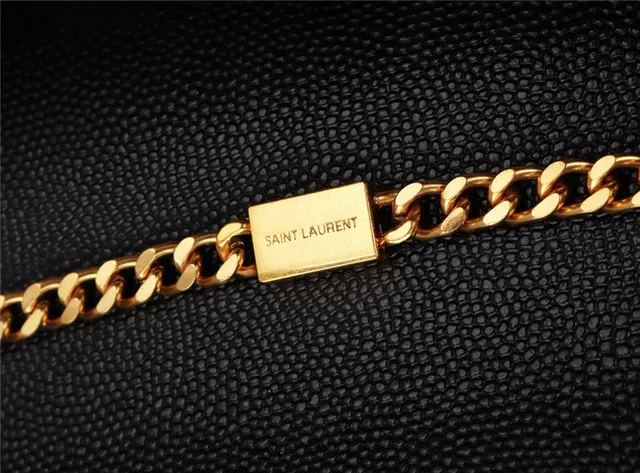 Saint Laurent Black Gold संरचित फ्लैप स्ट्रैप चेन बैग 12