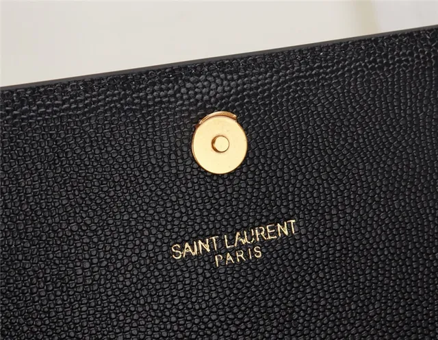 Saint Laurent Black Gold संरचित फ्लैप स्ट्रैप चेन बैग 13