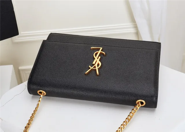 Saint Laurent Black Gold संरचित फ्लैप स्ट्रैप चेन बैग 14