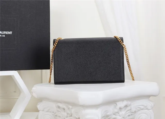 Saint Laurent Black Gold संरचित फ्लैप स्ट्रैप चेन बैग 17