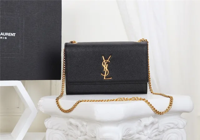 Saint Laurent Black Gold संरचित फ्लैप स्ट्रैप चेन बैग 19