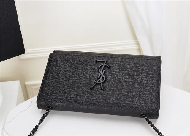 Saint Laurent Black Gold संरचित फ्लैप स्ट्रैप चेन बैग 20