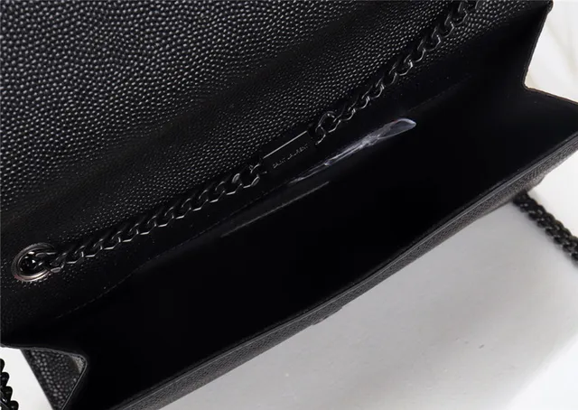 Saint Laurent Black Gold संरचित फ्लैप स्ट्रैप चेन बैग 24