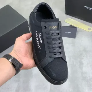 Saint Laurent Black Script Logo Canvas Lifestyle Sneaker