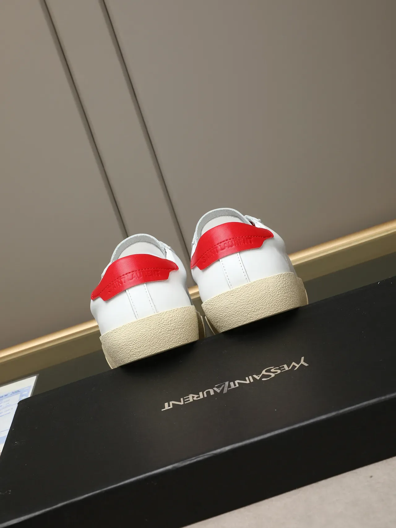 Saint Laurent 刺绣 Logo 白红 生活方式运动鞋 3