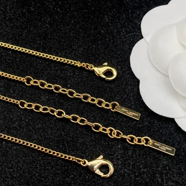Saint Laurent YSL مونوغرام أساور سلاسل ذهبية 2