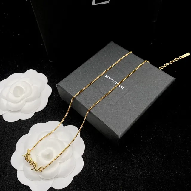 Saint Laurent YSL مونوغرام أساور سلاسل ذهبية 7
