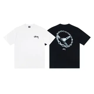 Stussy स्टीयरिंग व्हील चेन ग्राफिक टी-शर्ट