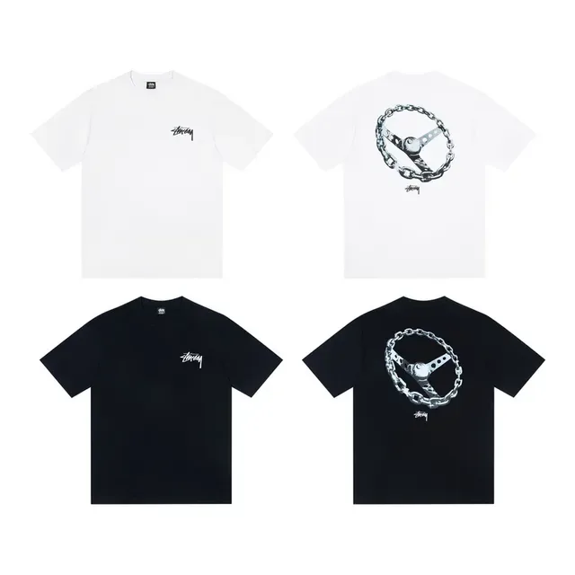 T-shirt graphique Stussy volant et chaîne 2