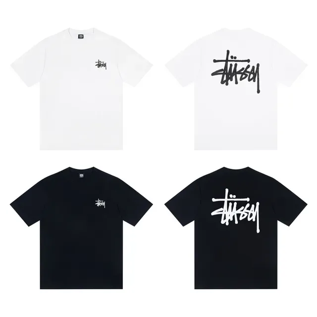 Stussy Stock Logo সাদা ও কালো টি-শার্ট 2
