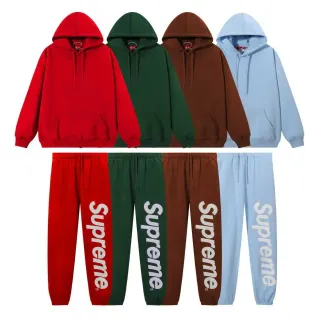 Supreme Box Logo Red Oversized Fit Fleece Construction Hoodie