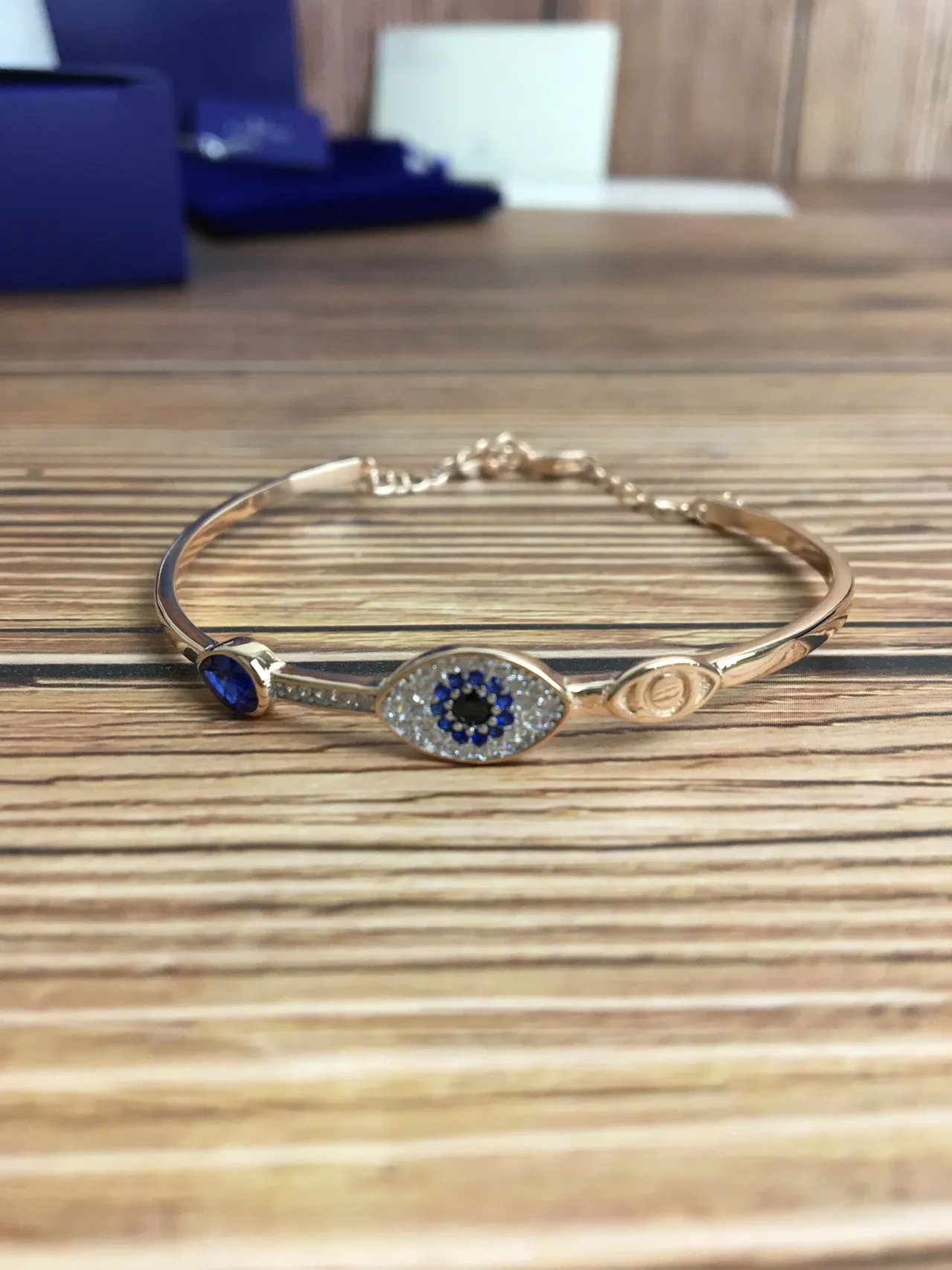 Swarovski Mal de Ojo Cristal Pavé Tono Plata Pulsera 5