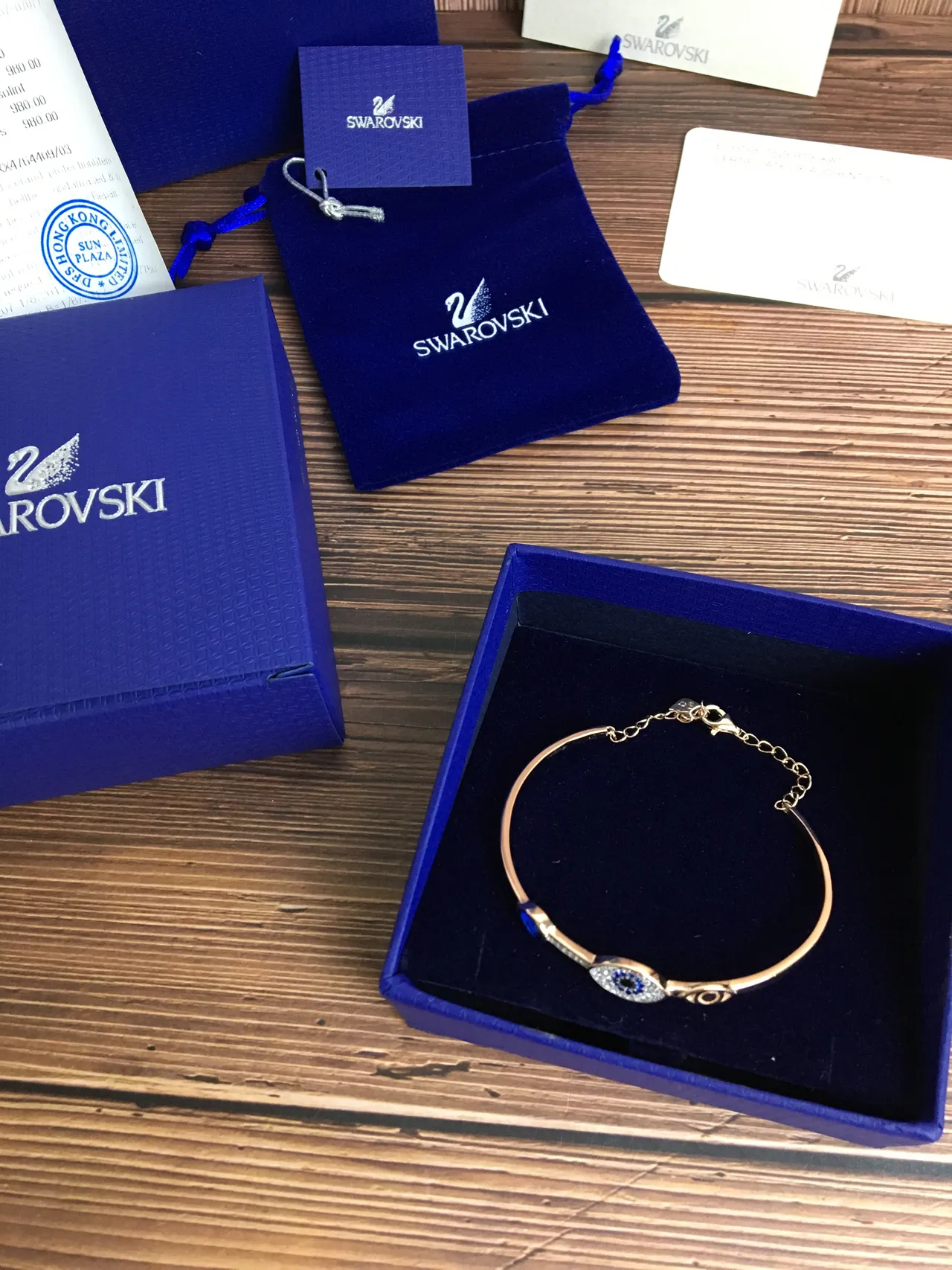Swarovski Mal de Ojo Cristal Pavé Tono Plata Pulsera 6