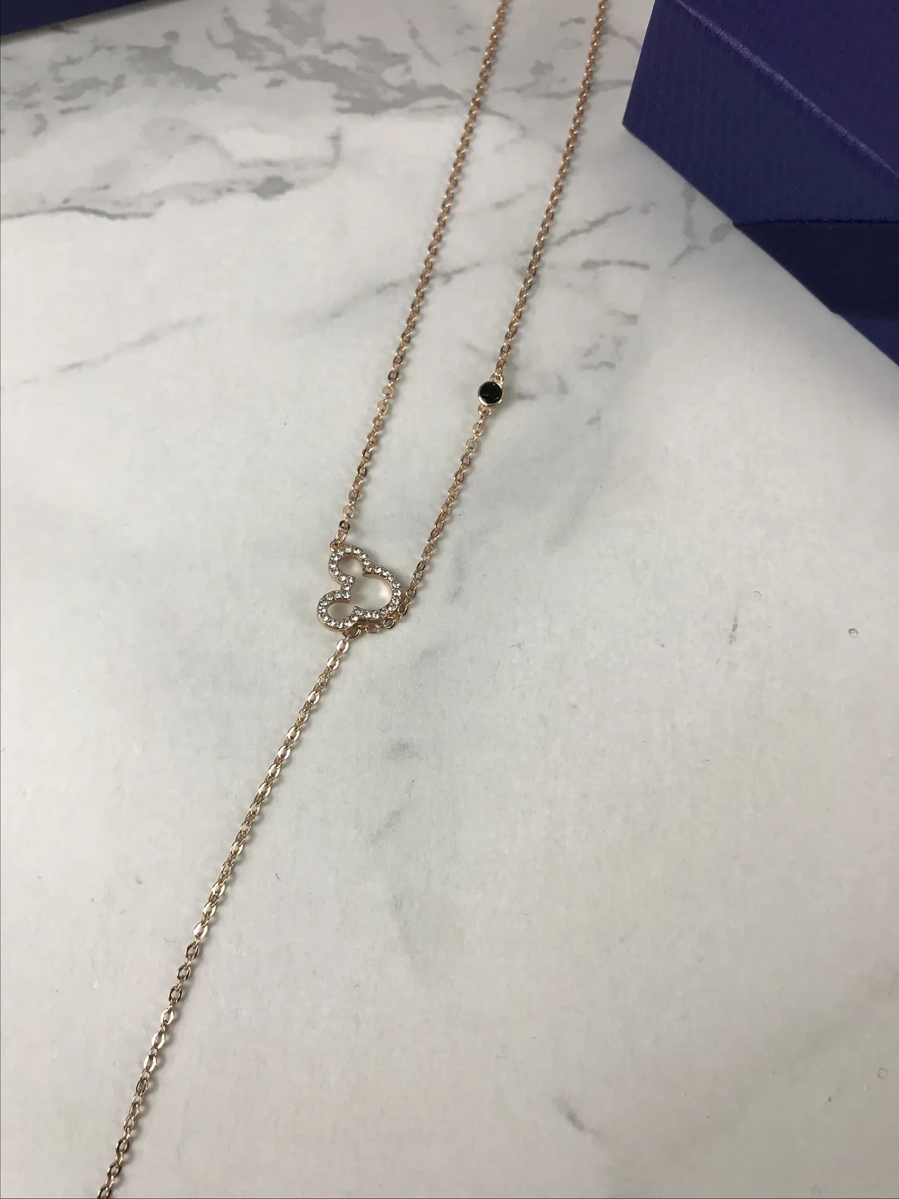 Swarovski Mickey Mouse corrente dourada preta Pavé cristal silhueta colar 5