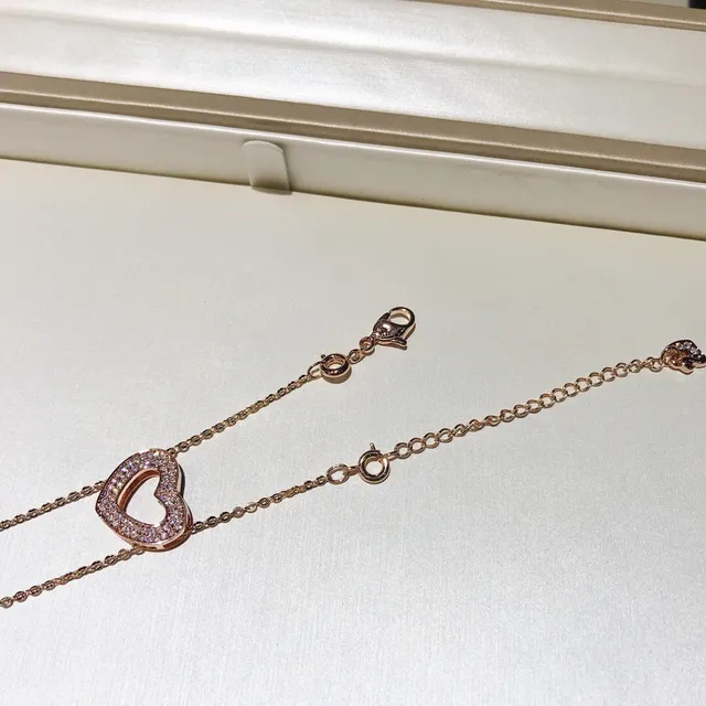 Swarovski Cœur Ouvert Or Rose Cristal Collier 6