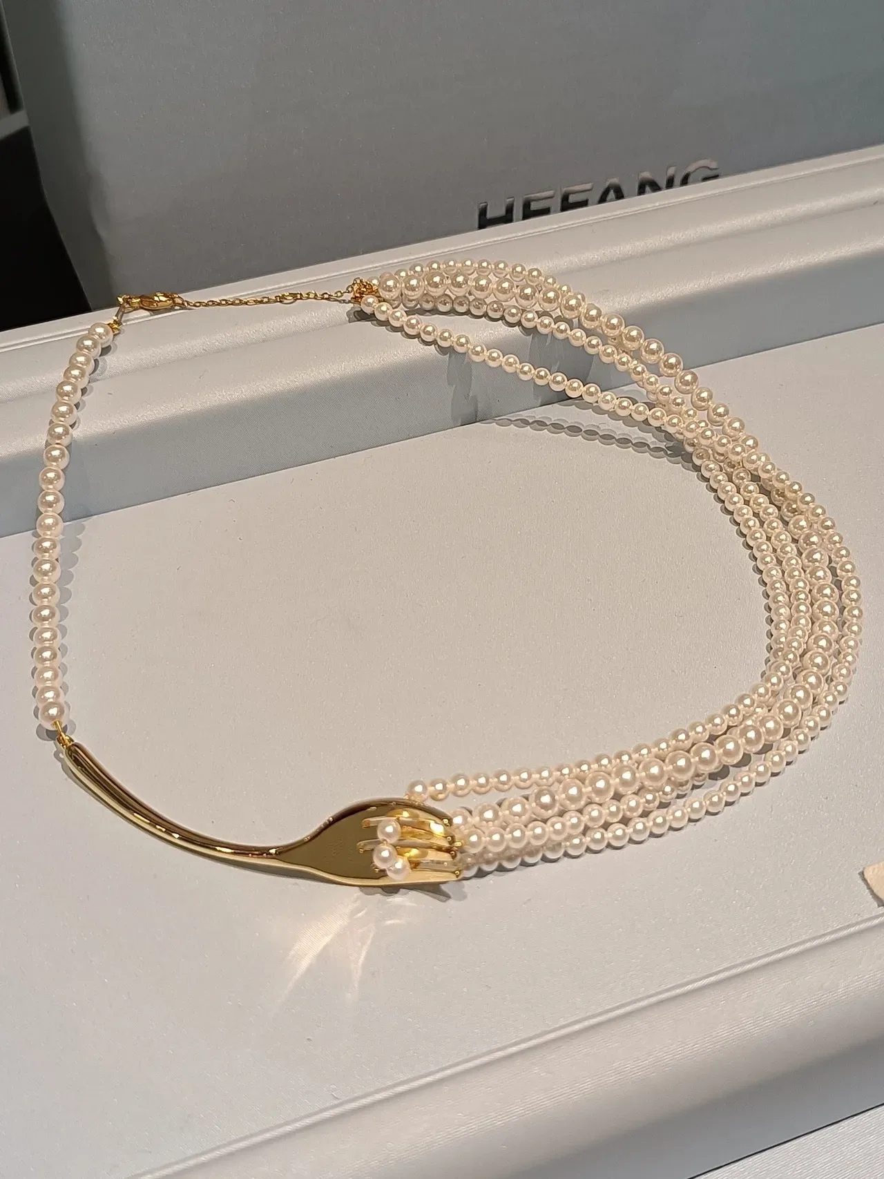 Tiffany & Co. Elsa Peretti Fork Pearl Collier Multi-couches 7