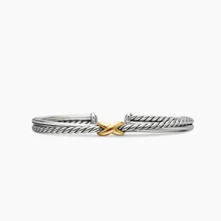 Tiffany & Co. HardWear Double Cable X सिल्वर और गोल्ड बैंगल