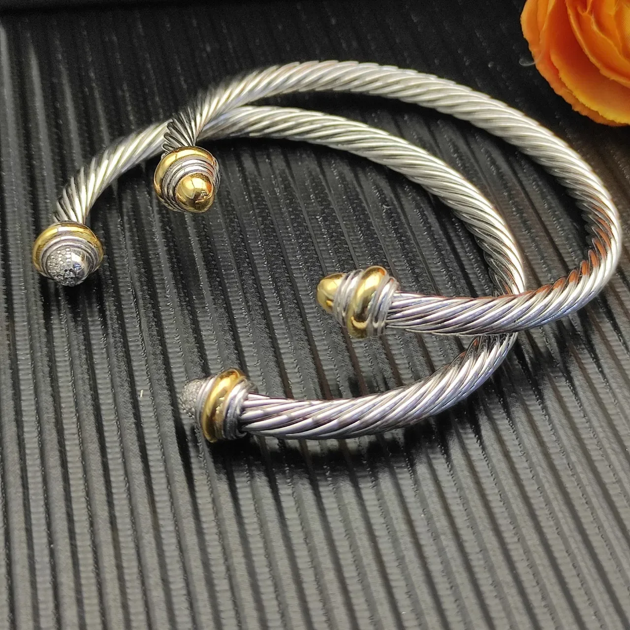 Tiffany & Co. HardWear Twisted Cable Dual-Tone Pavé Diamond Bracelet 2