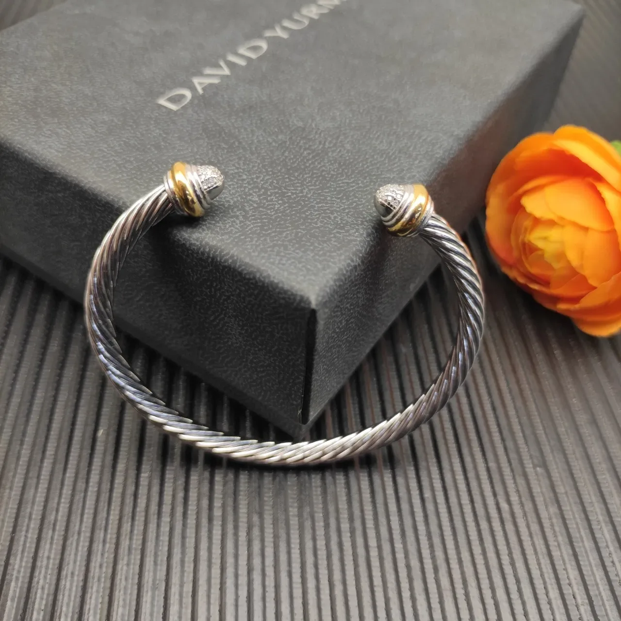 Tiffany & Co. HardWear Twisted Cable Dual-Tone Pavé Diamond Bracelet 3