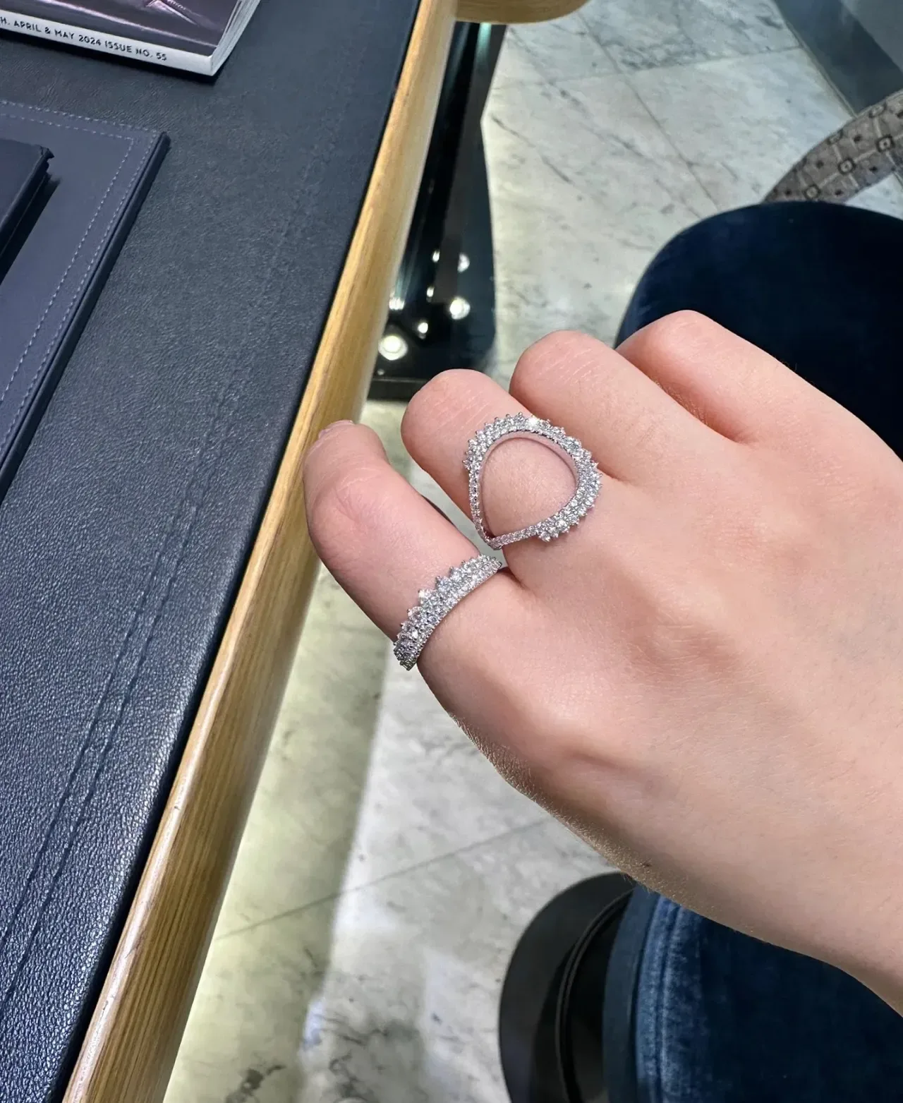 Tiffany & Co. Bague Open Circle Argent Navy Pavé-Set 2