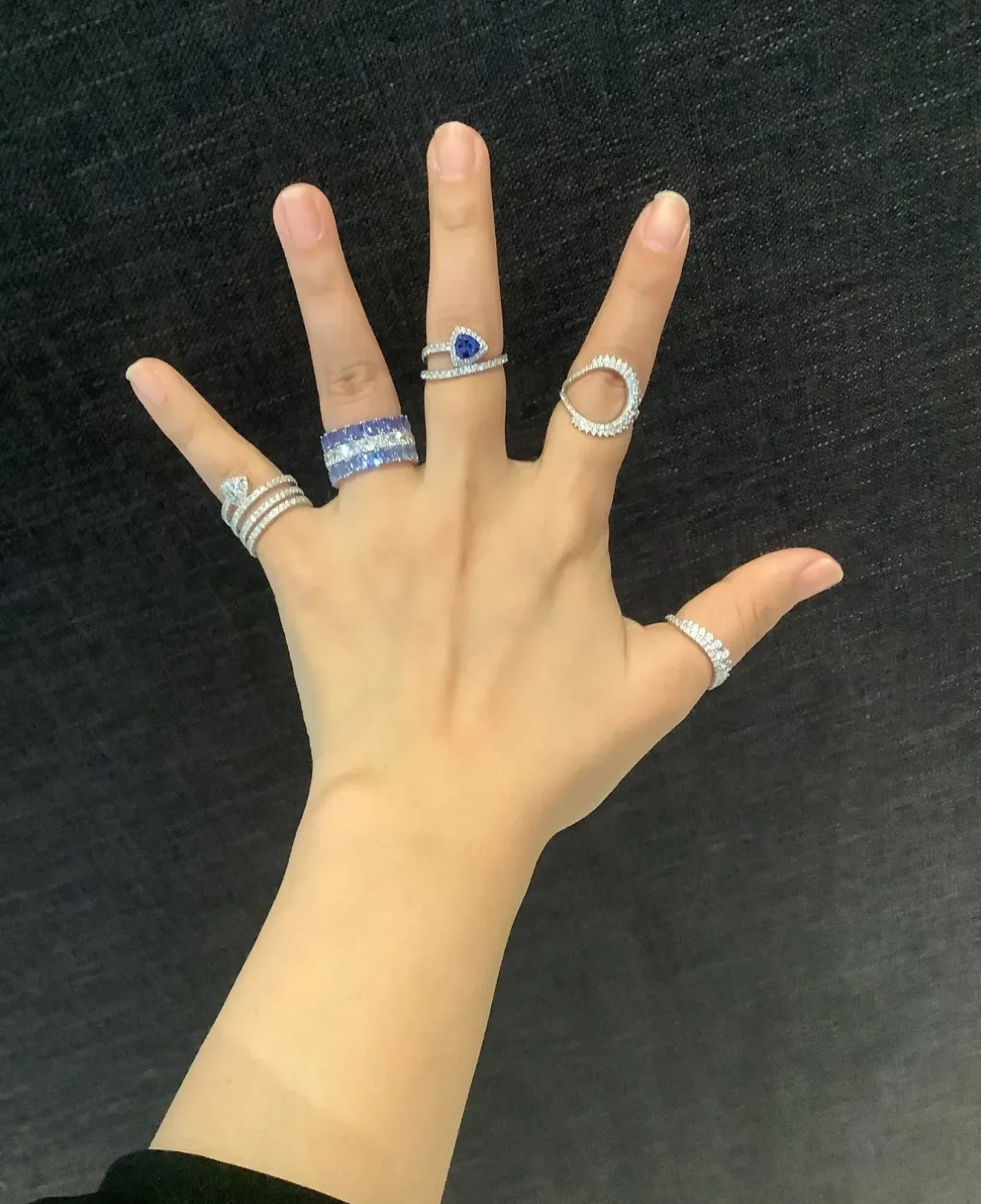 Tiffany & Co. Bague Open Circle Argent Navy Pavé-Set 5