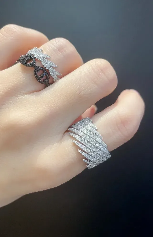 Tiffany & Co. Bague Argent Navy Pavé Multi-Rangée 2