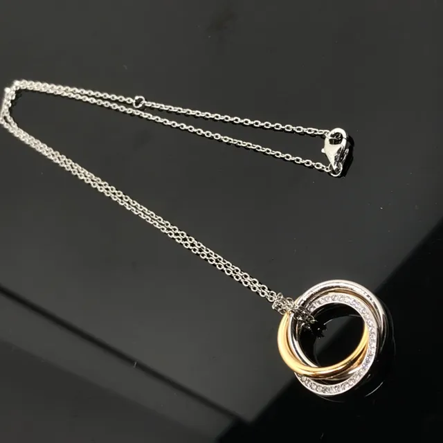 Tiffany & Co. Trinity Pavé Diamond Interlocking Rings Necklace 2