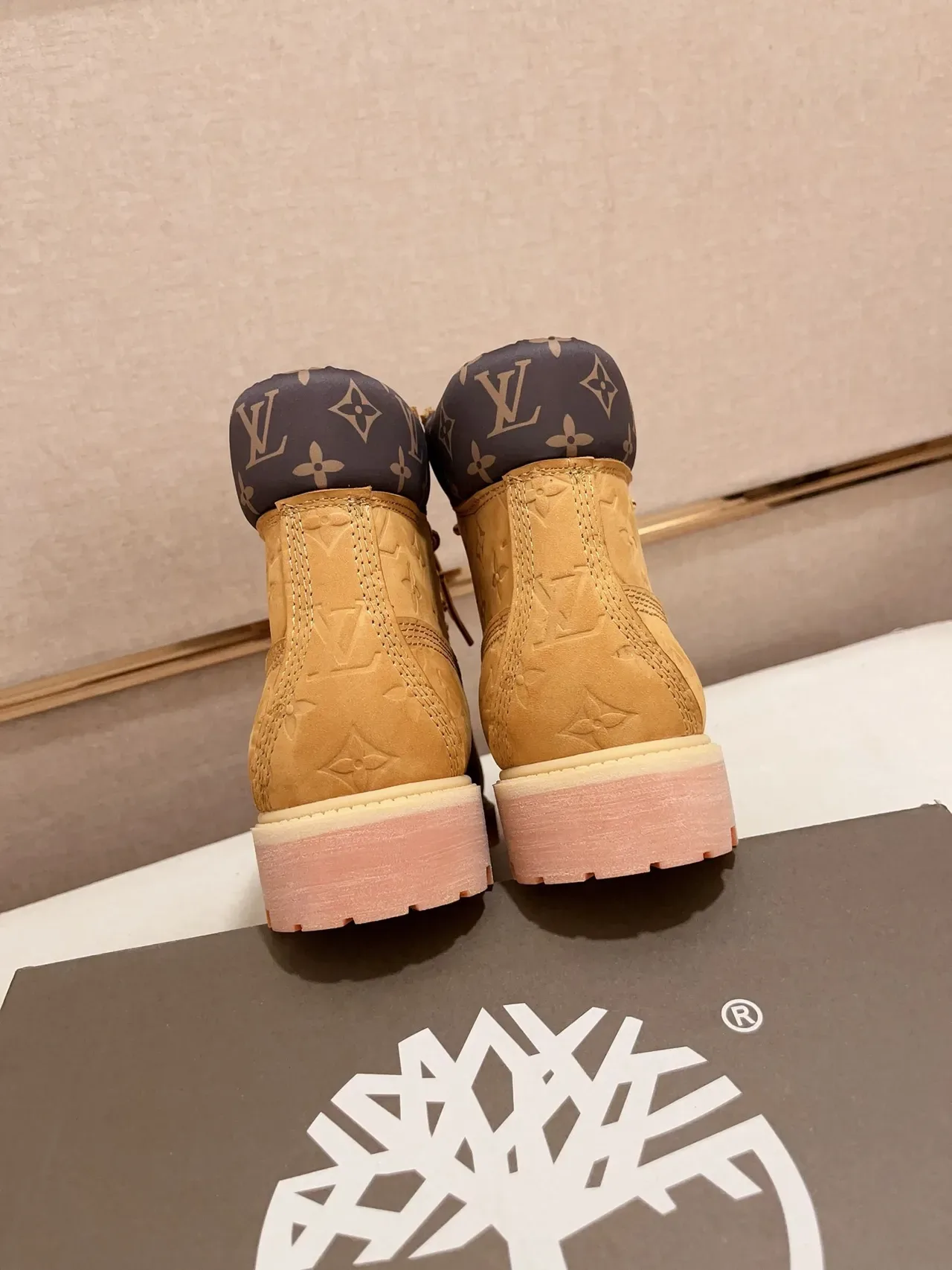 Timberland Premium 6-Inch Monogram Embossed Tan Work Boot 3