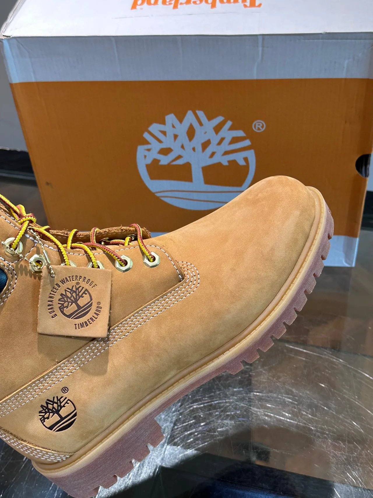 Timberland Premium 6-Inch Tan Nubuck Work Boots 3