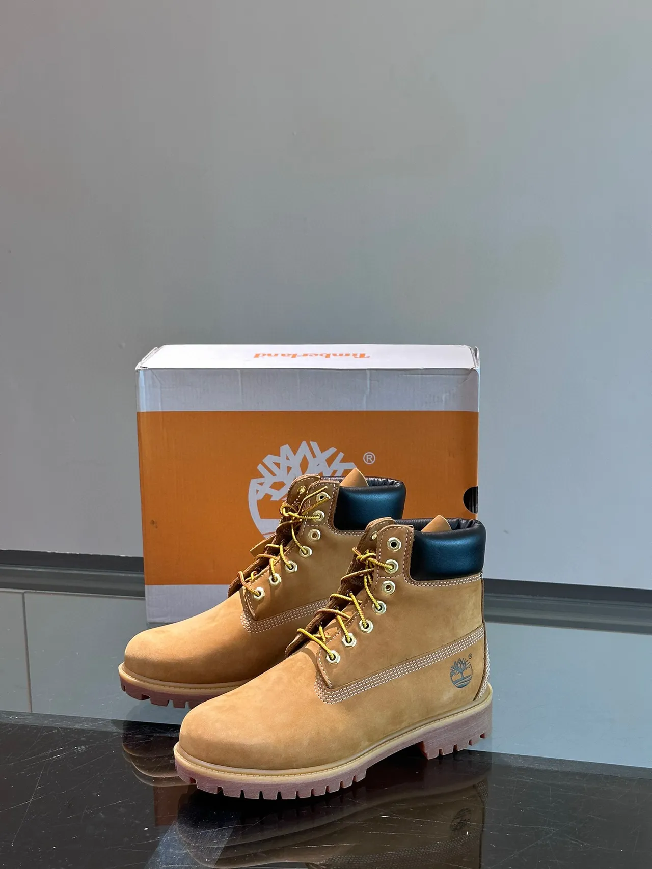 Timberland Premium 6-Inch Tan Nubuck Work Boots 5