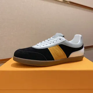 Tod's Black Yellow Color-Blocked Suede-and-Leather Lifestyle Sneakers