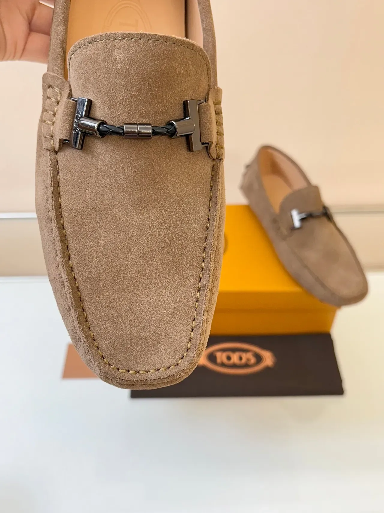 Mocassins Tod's Gommino daim tan à semelle à mors 3