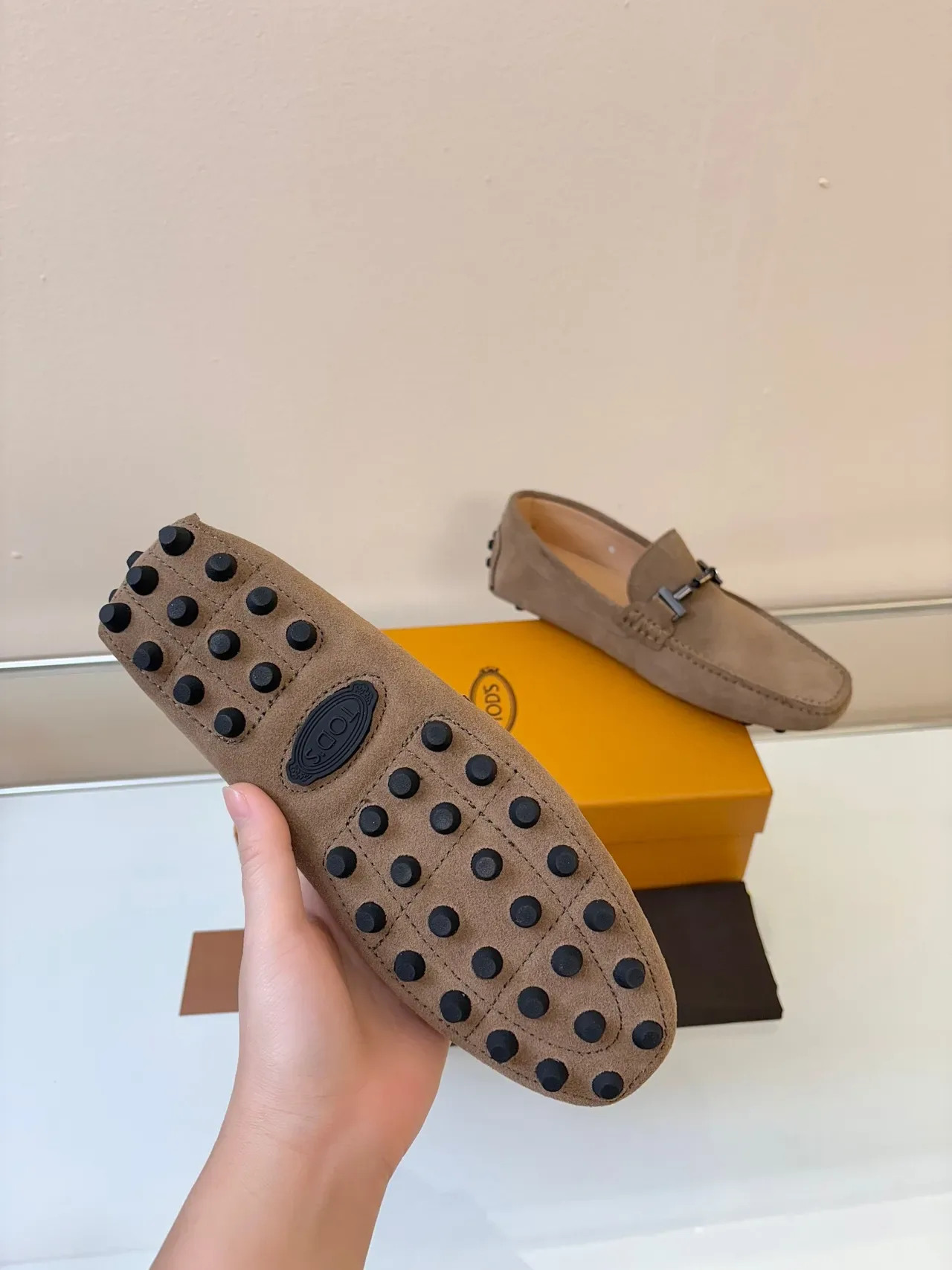 Mocassins Tod's Gommino daim tan à semelle à mors 5