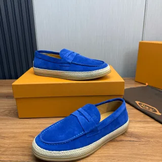 Tod's Penny Loafer नीला भूरा सुड ऊपरी पट्टी लोअफर