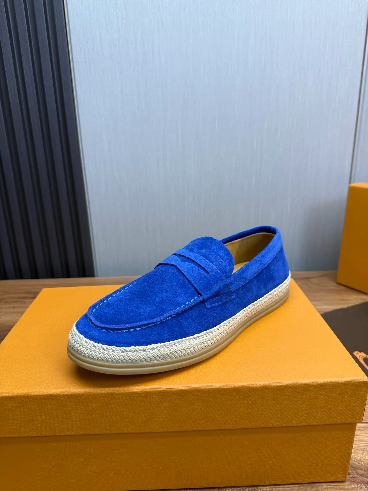 Tod's Penny Loafer bleu beige daim supérieur sangle loafer 2