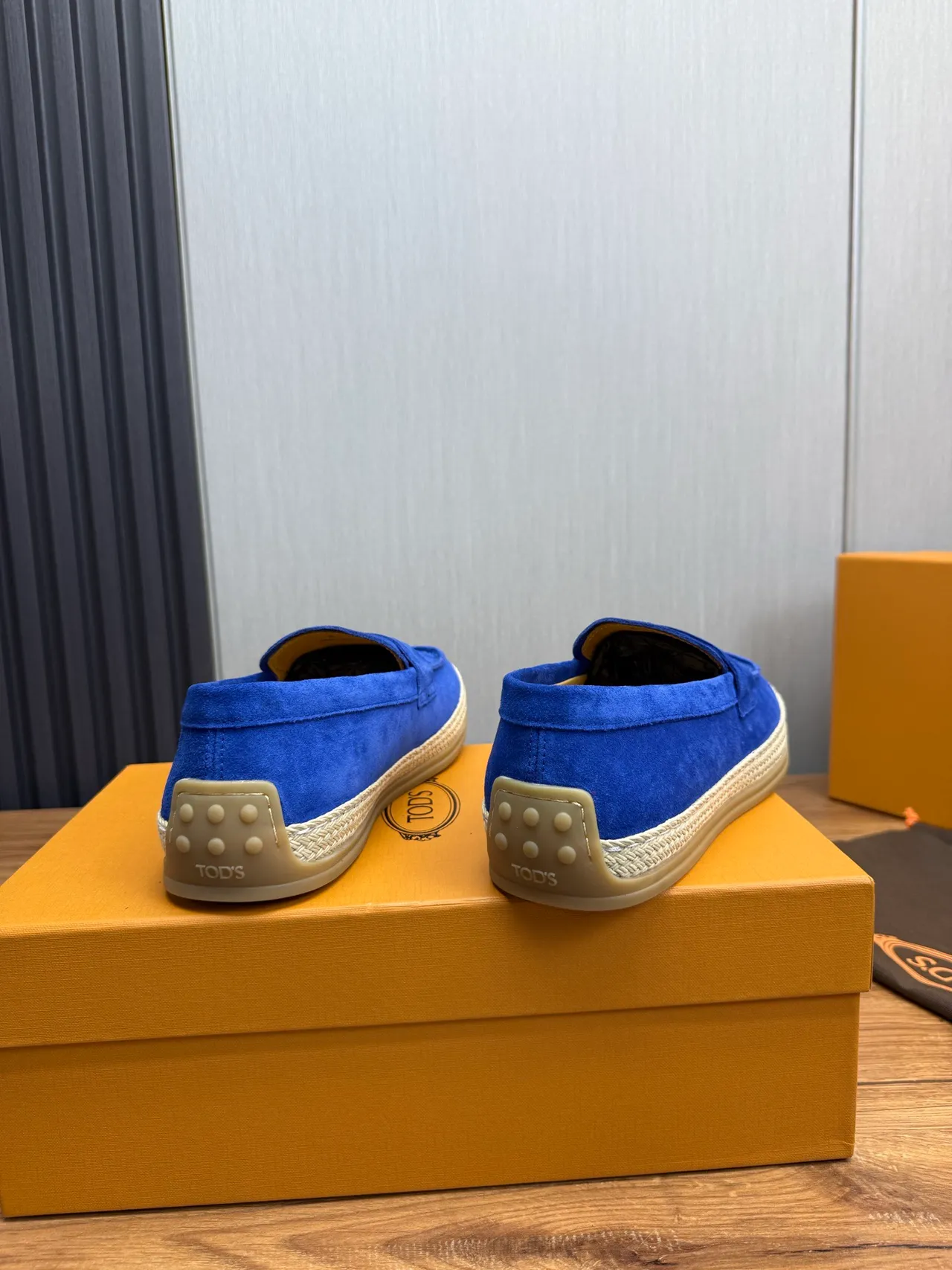 Tod's Penny Loafer bleu beige daim supérieur sangle loafer 6